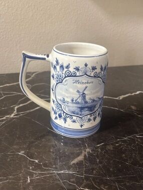 Blue Delft Ceramic Beer Stein Mug